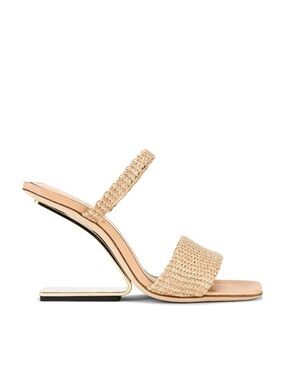 Cult Gaia Rene Braided Sandals Suspended Brass Heel in Gold Wedges Heels Size 39